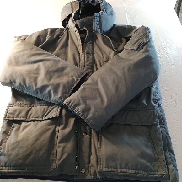 Camel Men's XL Puffy Hoodie Heavy Winter Coat Goose Down Full Zip Parka Coziest - Picture 4 of 13